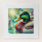 Mallard Duck in Radiant Waters 230824AREF113 - Wat Legpuzzel (Verticaal)