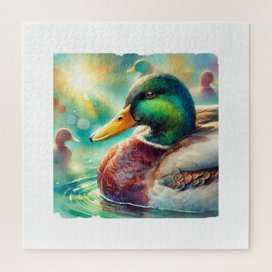 Mallard Duck in Radiant Waters 230824AREF113 - Wat Legpuzzel (Verticaal)