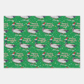 Mallard Duck in Santa Hat Quacking through Snow Inpakpapier Vel (Voorkant)