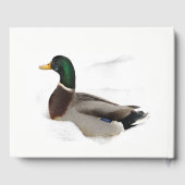 Mallard Duck in Sneeuw Verjaardagsfeest Gastboek Gastenboek (Achterkant)