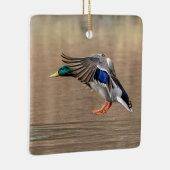 Mallard Duck in vlucht Keramisch Ornament (Rechts)