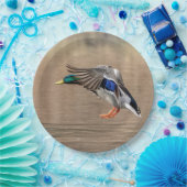 Mallard Duck in vlucht Papieren Bordje (Feest)