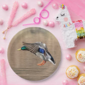 Mallard Duck in vlucht Papieren Bordje (Feest)