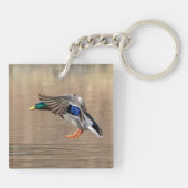 Mallard Duck in vlucht Sleutelhanger (Achterkant)