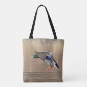Mallard Duck in vlucht Tote Bag (Achterkant)