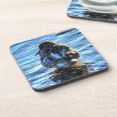 Mallard Duck in Winter River - Wildlife Foto Drankjes Onderzetter (Linkerzijde)