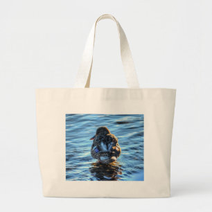 Mallard Duck in Winter River - Wildlife Foto Grote Tote Bag
