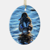Mallard Duck in Winter River - Wildlife Foto Keramisch Ornament (Rechts)