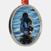 Mallard Duck in Winter River - Wildlife Foto Metalen Ornament (Rechts)