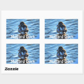 Mallard Duck in Winter River - Wildlife Foto Rechthoekige Sticker (Vel)