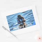 Mallard Duck in Winter River - Wildlife Foto Rechthoekige Sticker (Envelop)