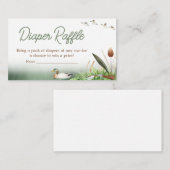 Mallard Duck Jagen Baby shower Luier Raffle Informatiekaartje (Voorkant / Achterkant)