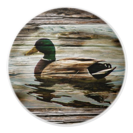Mallard Duck Keramische Knop (Voorkant)