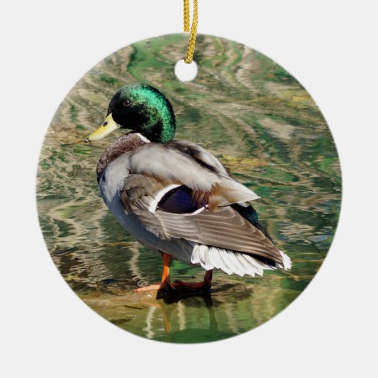 Mallard Duck kerstversiering Keramisch Ornament (Voorkant)