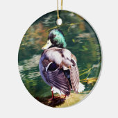 Mallard Duck kerstversiering Keramisch Ornament (Links)