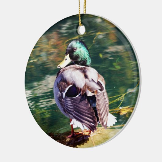 Mallard Duck kerstversiering Keramisch Ornament (Links)