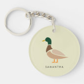 Mallard Duck Keychain Modern Minimal Illustration (Voorkant)