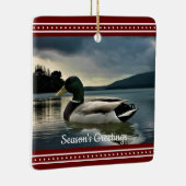 Mallard Duck Lake Kerstdenkers groeten Keramisch Ornament (Rechts)