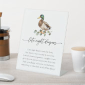 Mallard Duck Late Night Luiers Game Baby shower Reclamebord Met Voetstuk (Insitu)