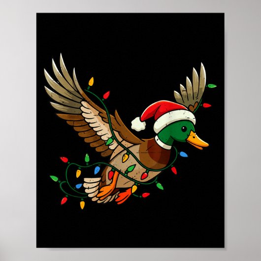 Mallard Duck Light Christmas Hunting Pajama Toddle Poster (Voorkant)