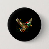 Mallard Duck Light Christmas Hunting Pajama Toddle Ronde Button 5,7 Cm (Voorkant)