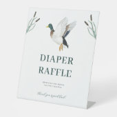 Mallard Duck Luier Raffle Baby shower teken Reclamebord Met Voetstuk (Voorkant)
