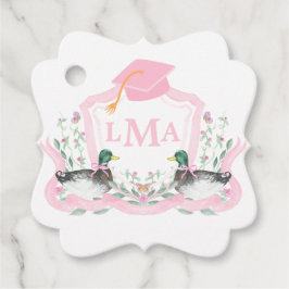 Mallard Duck Monogram Afstuderen Crest Bedankjes Labels