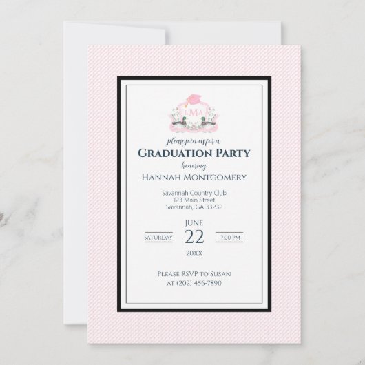 Mallard Duck Monogram Afstuderen Crest Kaart (Voorkant)