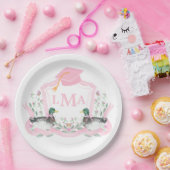 Mallard Duck Monogram Afstuderen Crest Papieren Bordje (Feest)