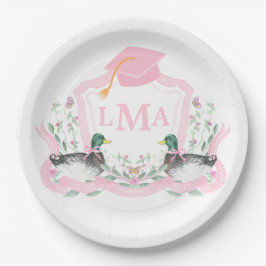 Mallard Duck Monogram Afstuderen Crest Papieren Bordje