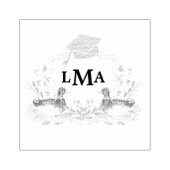 Mallard Duck Monogram Afstuderen Crest Rubberstempel (Afrduk)
