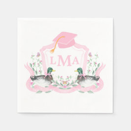 Mallard Duck Monogram Afstuderen Crest Servet
