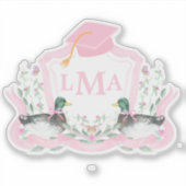 Mallard Duck Monogram Afstuderen Crest Sticker (Voorkant)