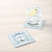 Mallard Duck Monogram Grandmillennial Kartonnen Onderzetters (Insitu)