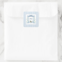 Mallard Duck Monogram Sticker en labels