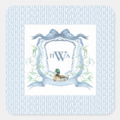 Mallard Duck Monogram Sticker en labels (Voorkant)