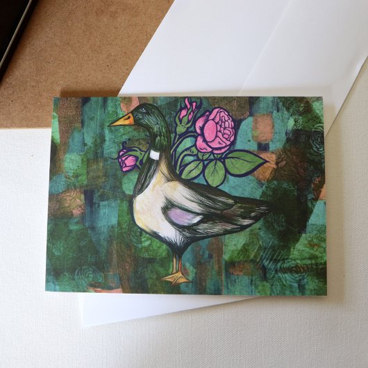 Mallard Duck Natuur Lovers Ducks Artwork Pink Kaart