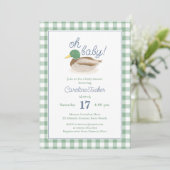 Mallard Duck OH BABY Country Hunting Baby shower Kaart (Staand voorkant)