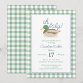 Mallard Duck OH BABY Country Hunting Baby shower Kaart (Voorkant / Achterkant)