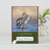 Mallard Duck op een kerst Kaart (Staand voorkant)