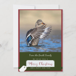 Mallard Duck op een kerst Kaart