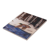 Mallard Duck op een missie Tegeltje (Zijkant)