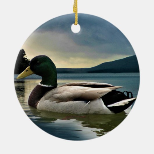 Mallard Duck op het meer Keramisch Ornament (Achterkant)