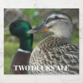 Mallard Duck Pair Foto gepersonaliseerd Bier Etiket (Enkel label)