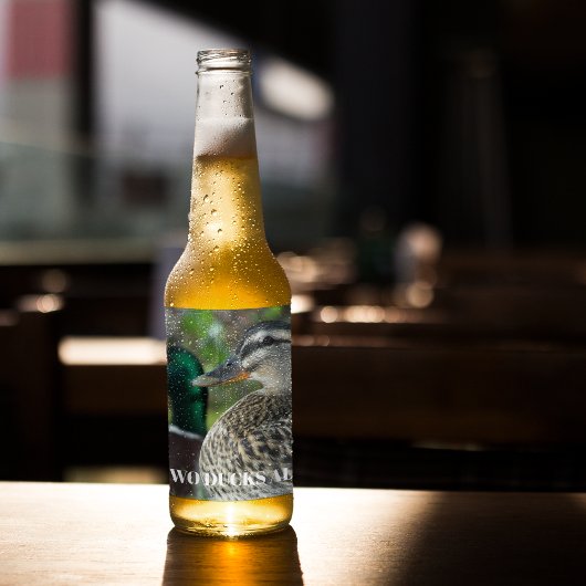 Mallard Duck Pair Foto gepersonaliseerd Bier Etiket