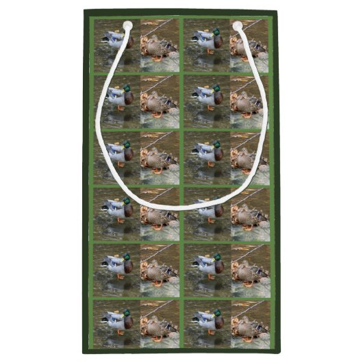 Mallard Duck Pair Gift Bag Klein Cadeauzakje (Achterkant)