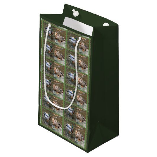 Mallard Duck Pair Gift Bag Klein Cadeauzakje (Voorkant Gekanteld)