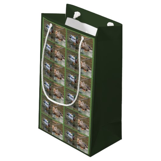 Mallard Duck Pair Gift Bag Klein Cadeauzakje (Achterkant Gekanteld)