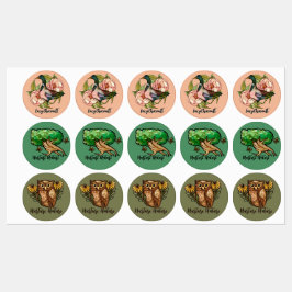 Mallard Duck Peony Natuur Lovers Labels