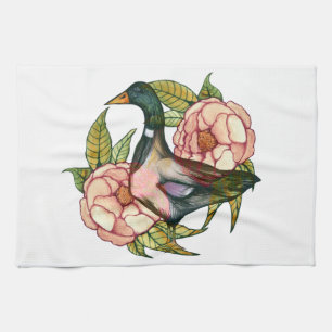 Mallard Duck Peony Natuur Lovers Theedoek
